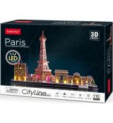 3D puzzle City Line Paríž LED