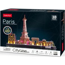 3D puzzle City Line Paríž LED